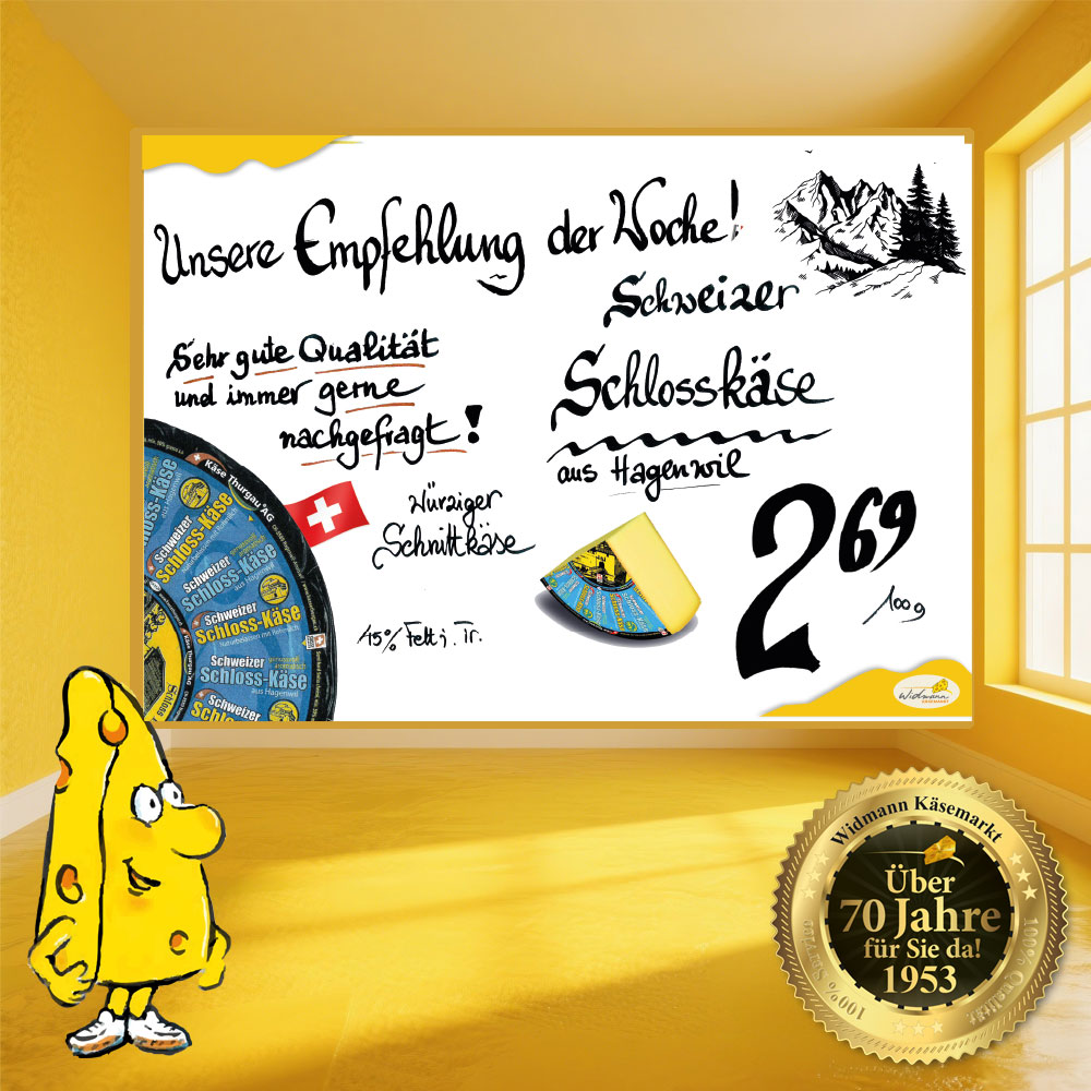 Unsere Empfehlung der Woche: der würzige Schweizer Schlosskäse.