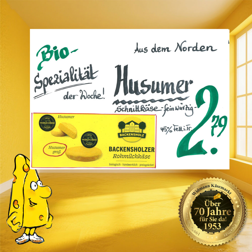 Bio Spezialität: Husumer - feinwürziger Schnittkäse.