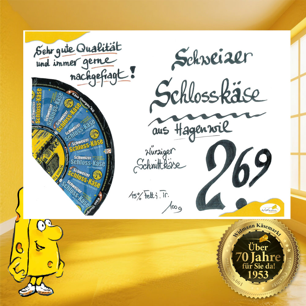 Hagenwiler Schlosskäse aus der Schweiz. Ein würziger Schnittkäse.